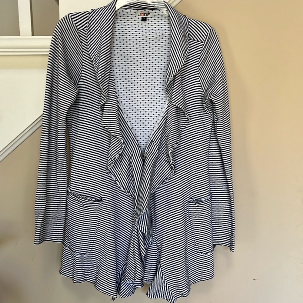 Black and white striped Jude jacket. Size S